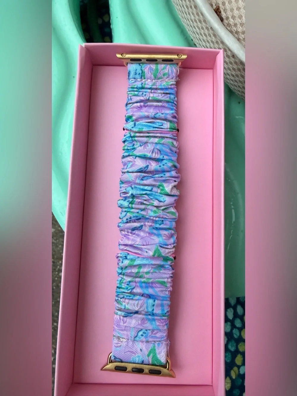 NIB~ Lilly Pulitzer Pastel Purple Floral Scrunchie Apple Watch Band